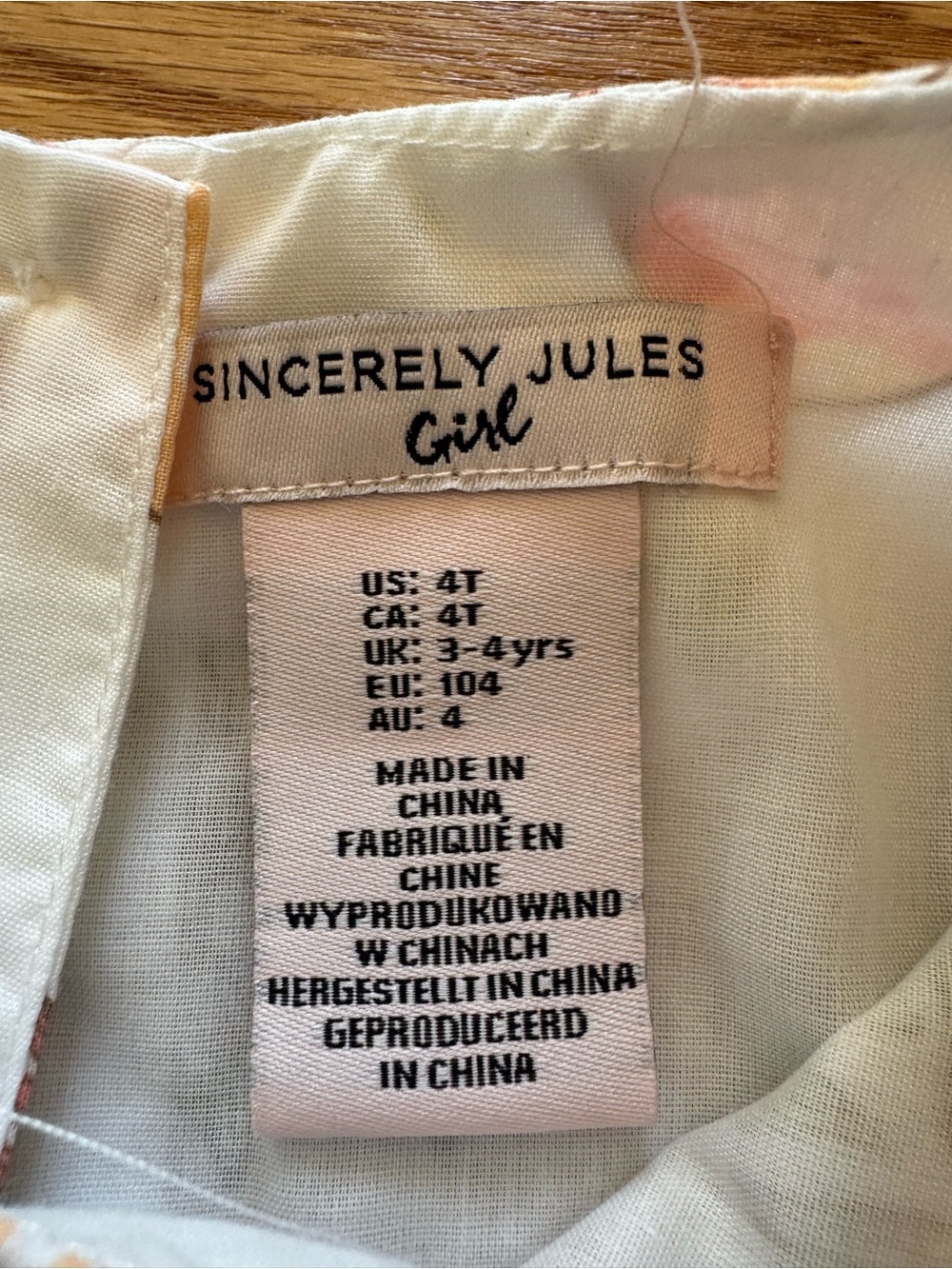 Toddler peach print sundress - Picture 3 of 5